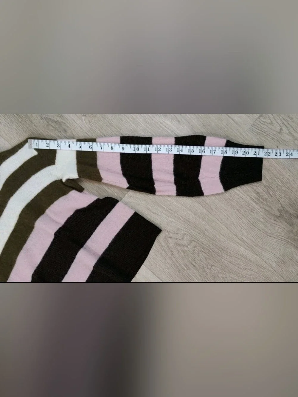Rag & Bone Annika Pink Black White Striped Knit Cashmere Blend Sweater XS/S - Picture 7 of 7